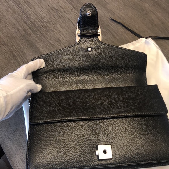 GUCCI DIONYSUS BLACK LEATHER SHOULDER BAG - Picture 8 of 14